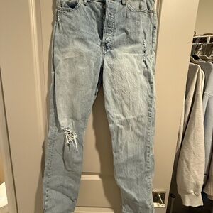 GAP Women's Cheeky Straight Leg Jeans in Light Blue